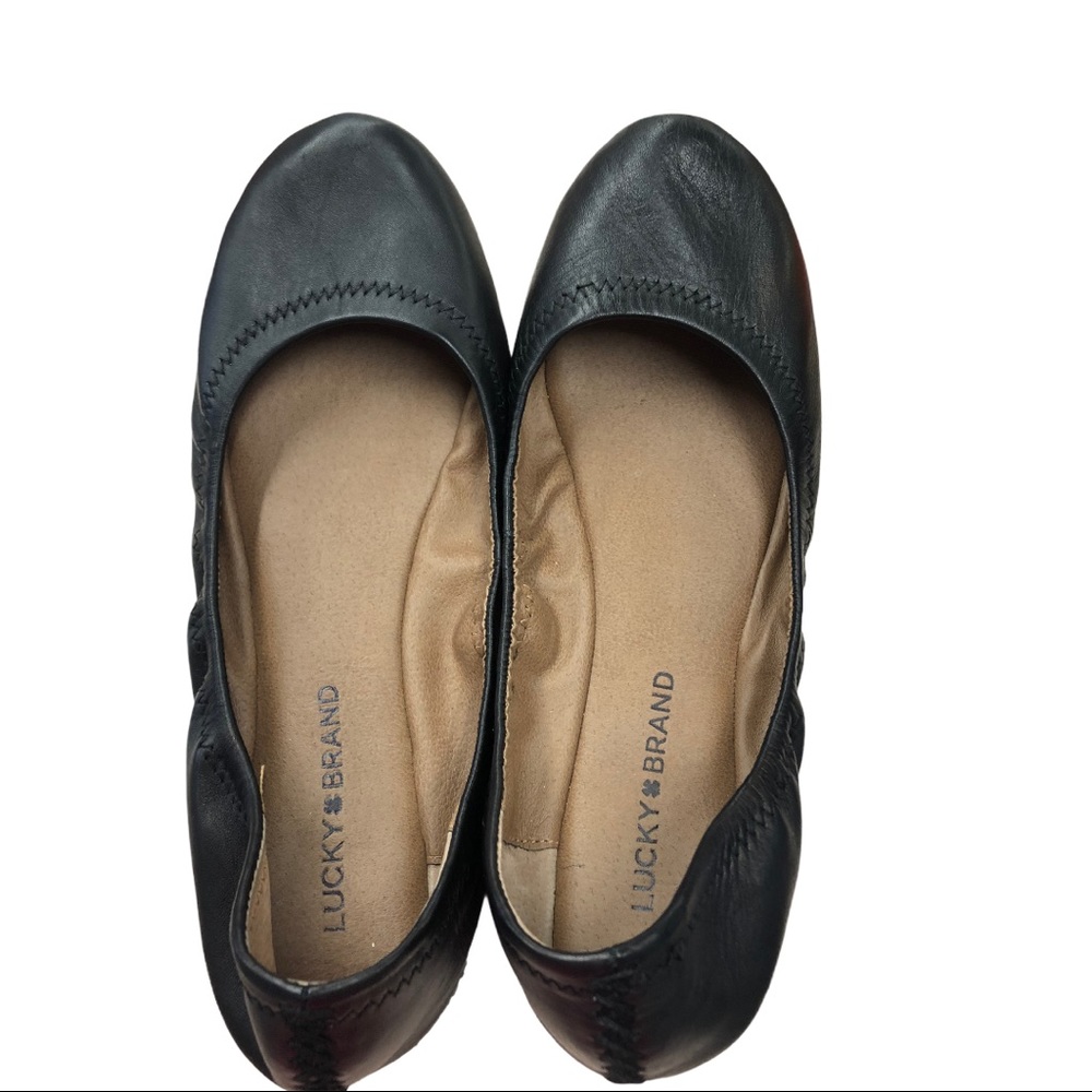 LUCKY BRAND BLACK EMMIE FLATS 9